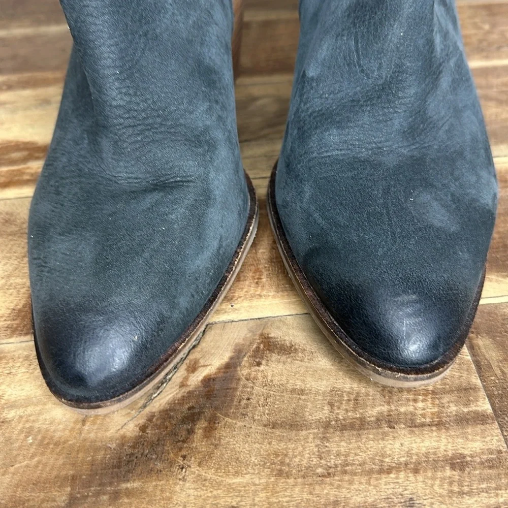 Lucky Brand Black Leather Sarey Mid-Height Bootie Womens Size 8